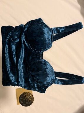 Meraki Blue Velvet Crop Top XS - New
